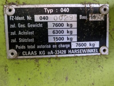 Claas Quadrant 1200, rok produkcji 1996