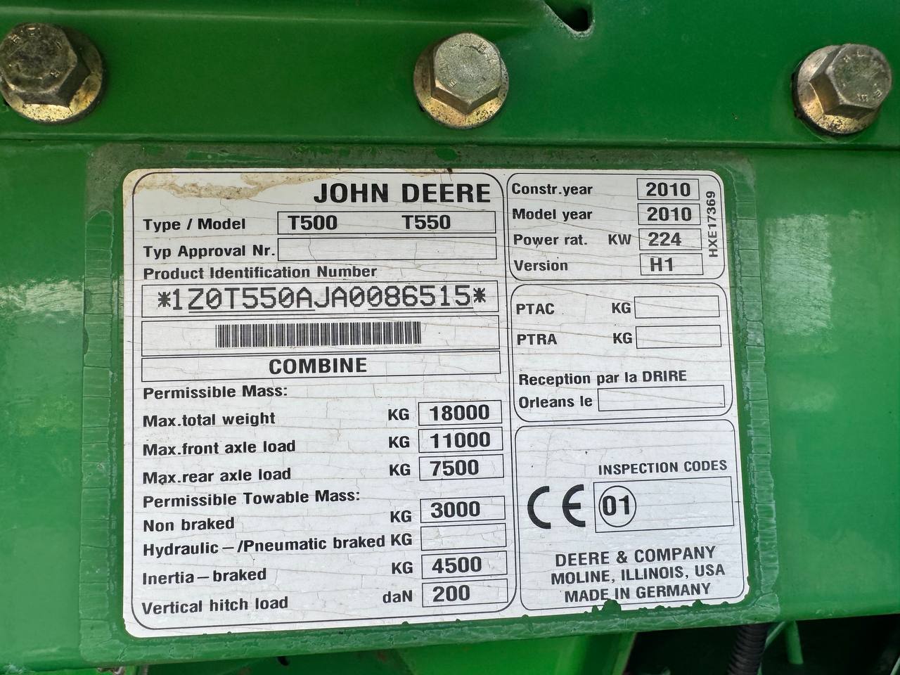 John Deere T 550