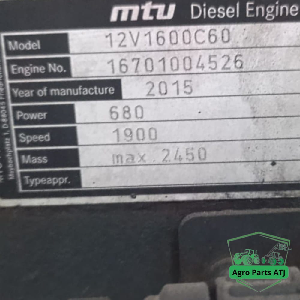 Silnik Rolls-Royce MTU V12 21.1L – 680 KM – z maszyny rolniczej Fendt Katana