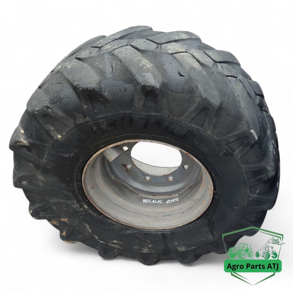 Koło R19.5 Michelin 445/70R19.5 do Mecalac 12 MTX – kompletne, gotowe do montażu