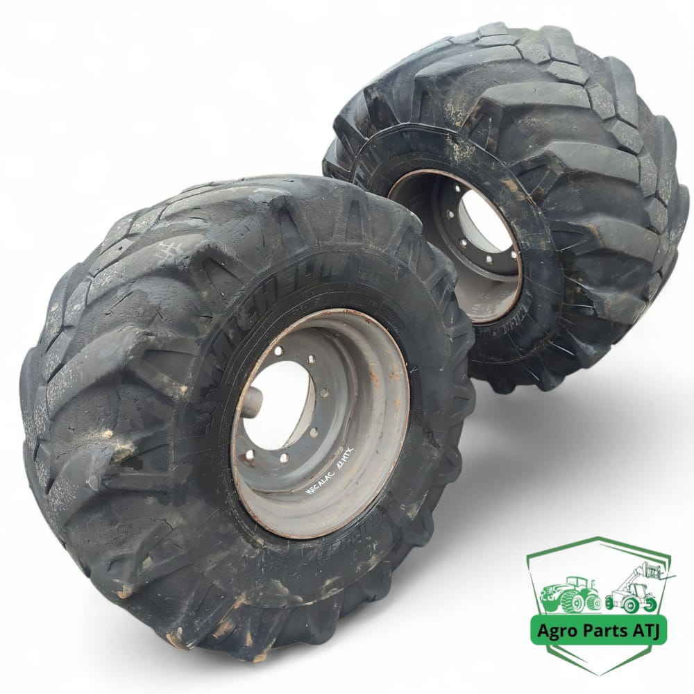 Koło R19.5 Michelin 445/70R19.5 do Mecalac 12 MTX – kompletne, gotowe do montażu