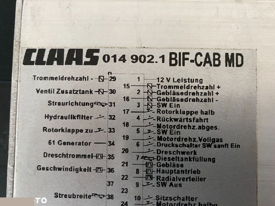 Claas Lexion 450-460-480 - 014 902.1 Płyta bezpieczników i modułów BIF CAB MD