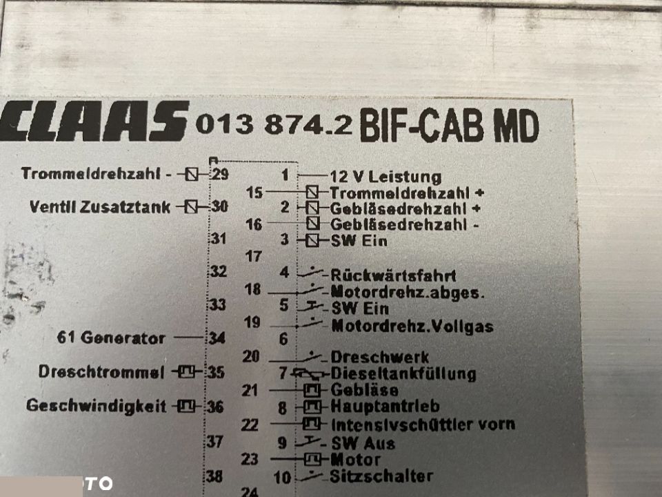 Claas Lexion 450-460-480 - 013 874.2 Płyta bezpieczników i modułów BIF CAB MD