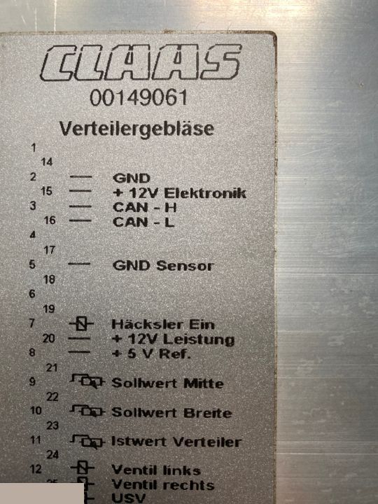 Claas Lexion VERTEILERGEBLÄSE Moduł Sterownik 00149061