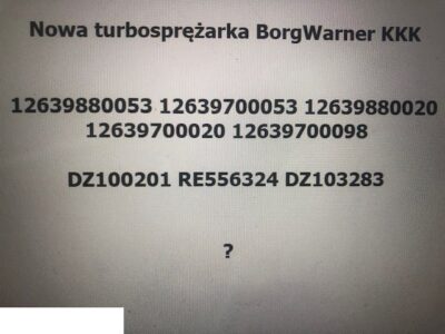 Turbo Spręźarka Borg Warner dz100201