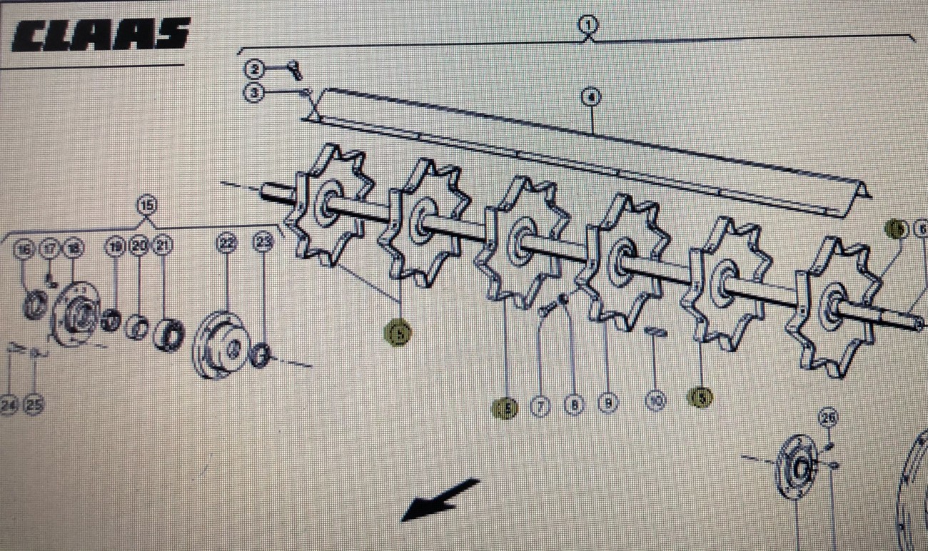 Dno Odrzutnika do Claas Mega 370/340 Nr kat. części 000 634 974 0 Nr kat. części 000 634 974 0