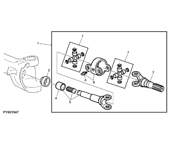 John Deere 7530 Premium - Jarzmo przegubu uniwersal. AL175781
