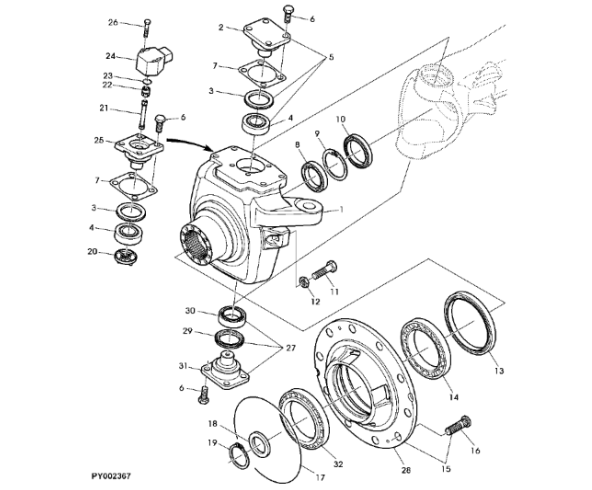 John Deere 7530 Premium - Piasta AL175785