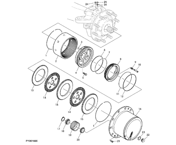 John Deere 7530 Premium - Tarcza z otworem wielowyp. L172016