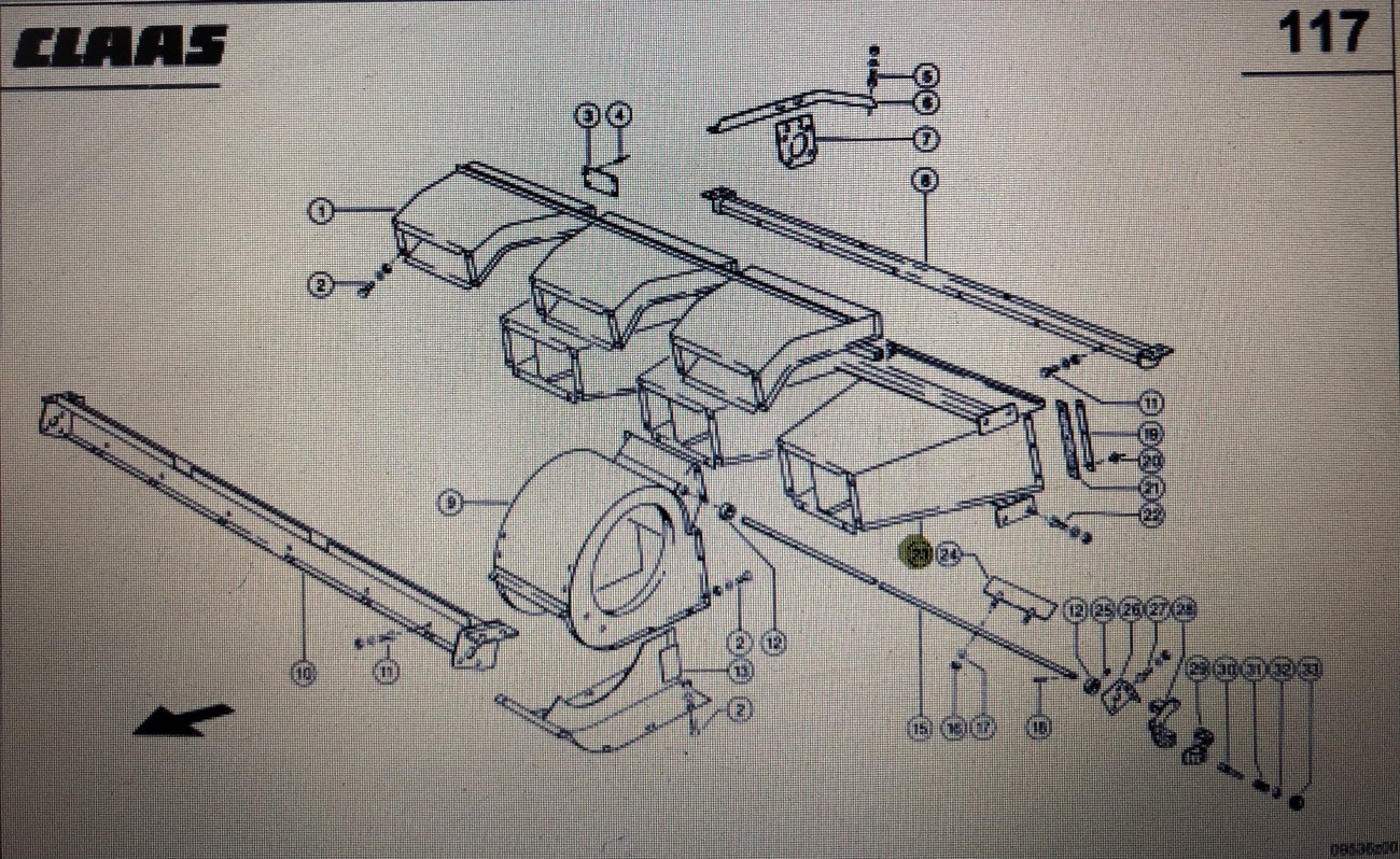 Kanał dmuchawy Claas Mega 370-340 Nr kat. 000 647 131 1 Nr kat. 000 647 131 1