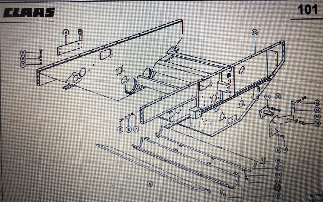Klapa do Claas Mega 370-340 Nr kat. 000 687 484 0 Nr kat. 000 687 484 0