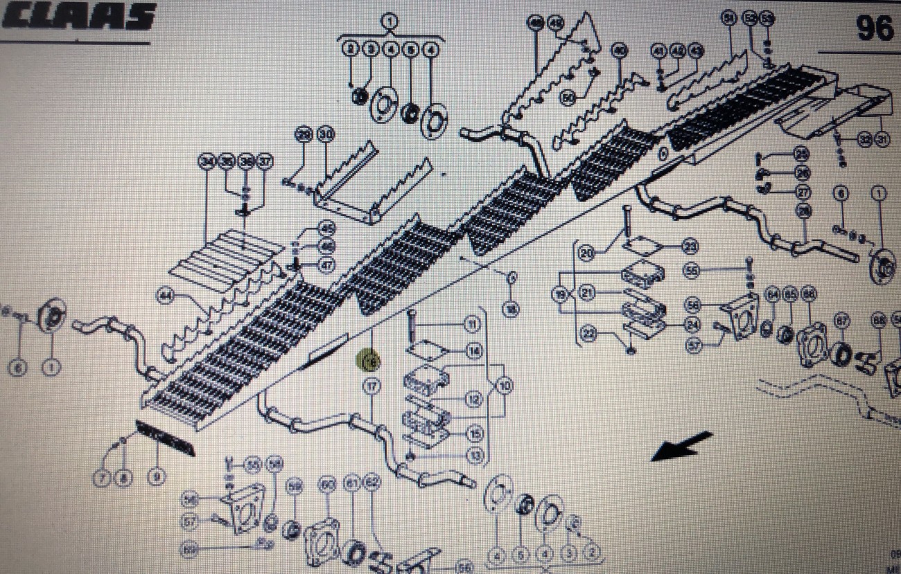 Klawisz wytrząsacza do Claas Mega 370-340 Nr kat. części 000 678 651 0