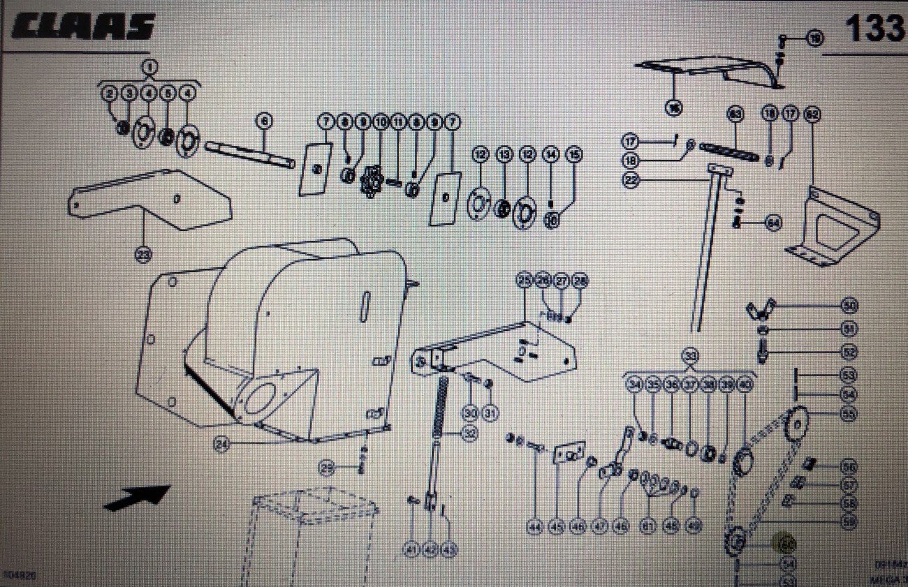 Koło Claas Mega 370-340 Nr kat. 000 605 134 1 Nr kat. 000 605 134 1