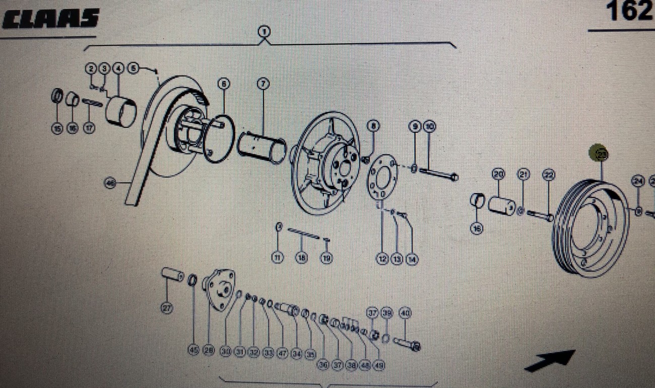 Koło pasowe 370-340 Claas Nr kat. 000 644 519 0 Nr kat. 000 644 519 0