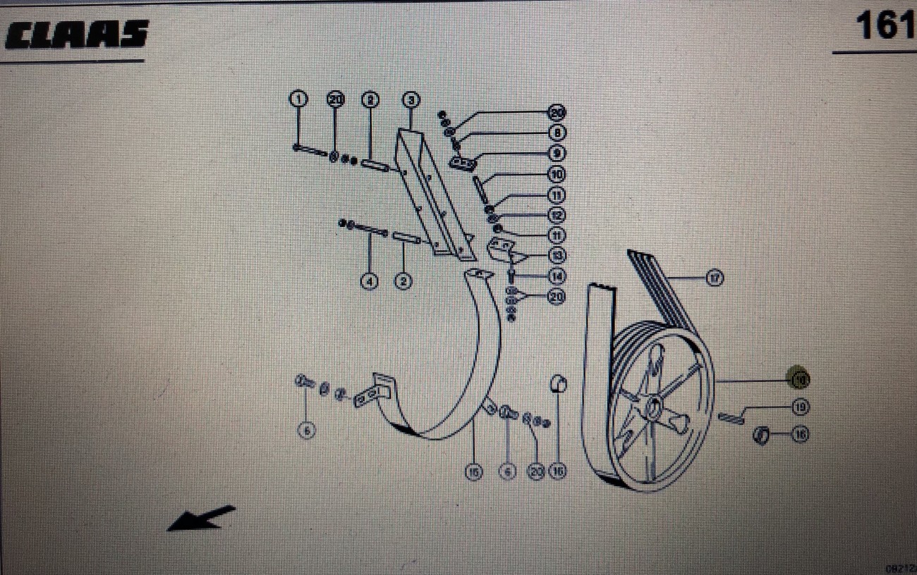 Koło pasowe Claas Mega 370-340 Nr kat. 000 644 125 1 Nr kat. 000 644 125 1