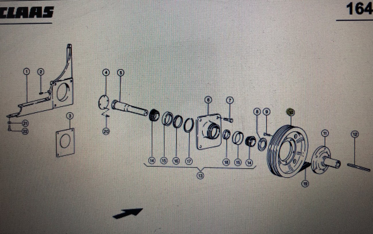 Koło pasowe Claas Mega 370-340 Nr kat. 000 661 194 0 Nr kat. 000 661 194 0