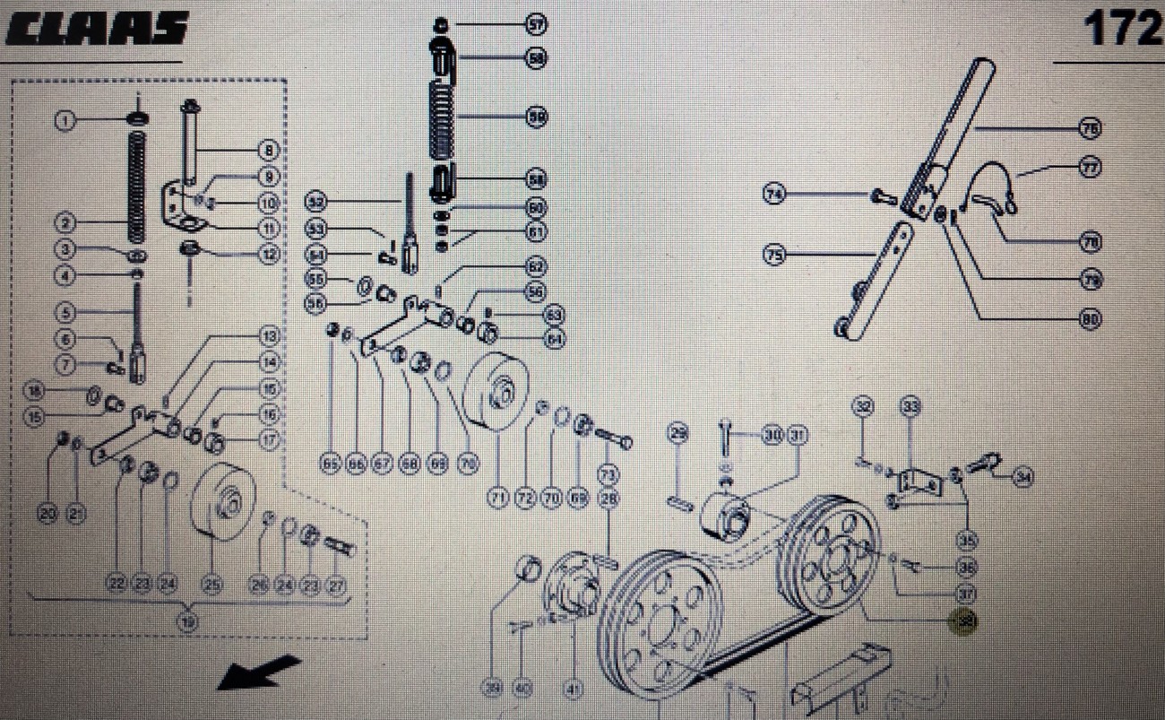 Koło pasowe Claas Mega 370-340 Nr kat. 000 661 322 0 Nr kat. 000 661 322 0