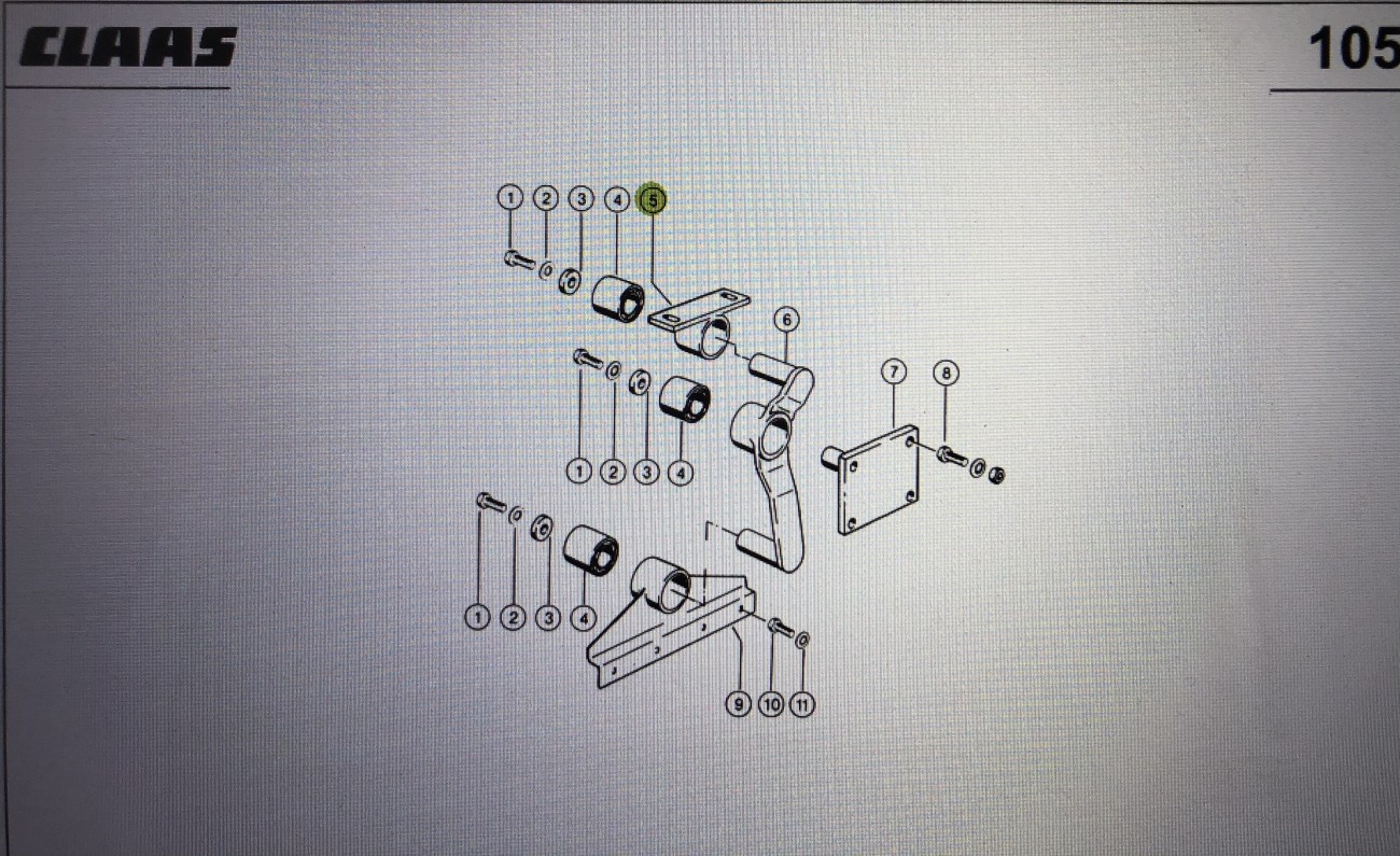Kozioł łoźyskujący Claas Mega 370-340 Nr kat. 000 647 427 0 Nr kat. 000 647 427 0