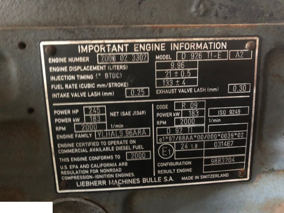 Liebherr Silnik - D 926 TI-E A2
