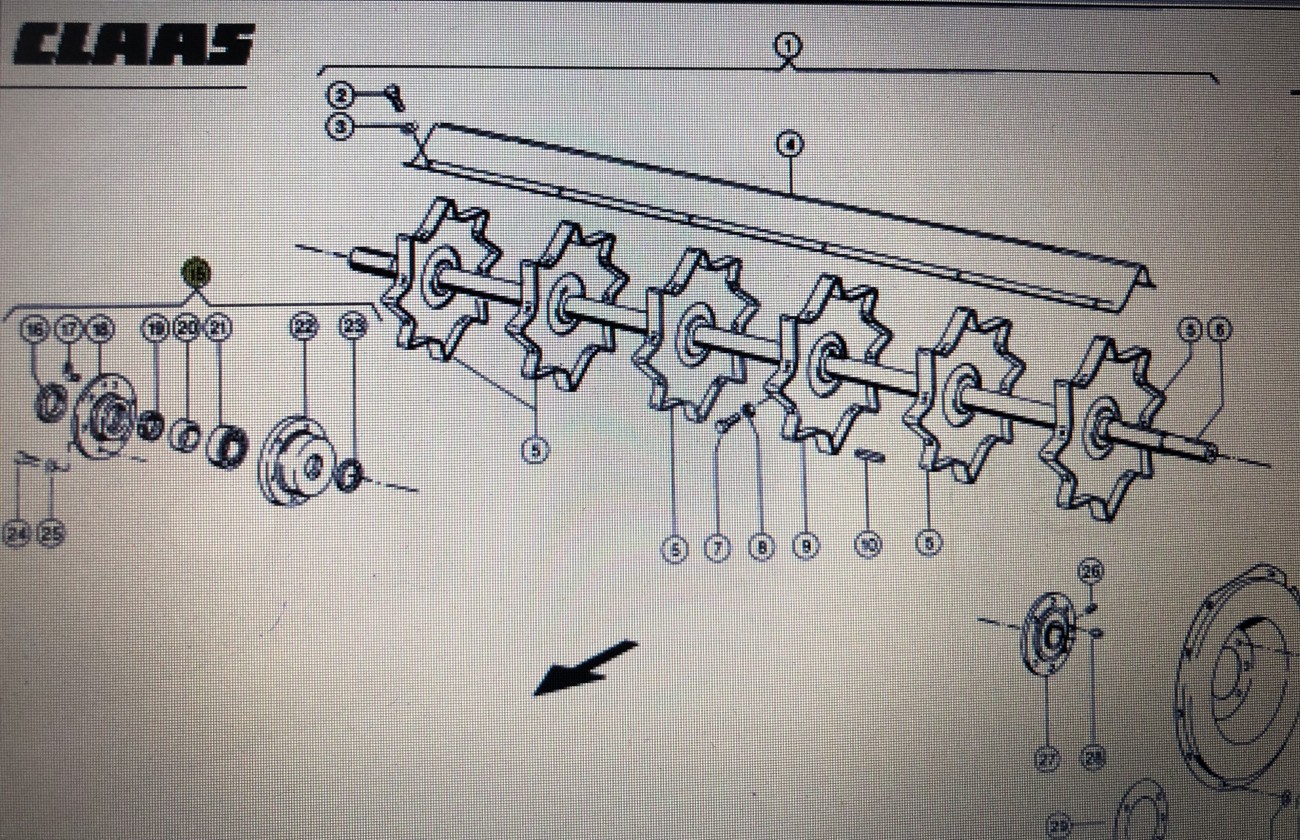 Łoźysko komplet do Claas Mega 370-340 Nr kat. części 000 661 472 1