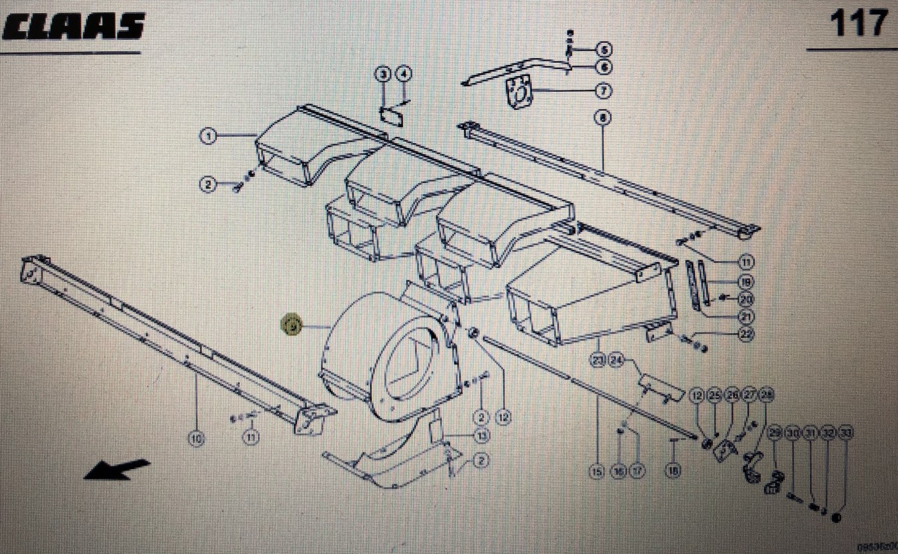 Obudowa wydmuchu Claas Mega 370-340 Nr kat. 000 647 140 1 Nr kat. 000 647 140 1