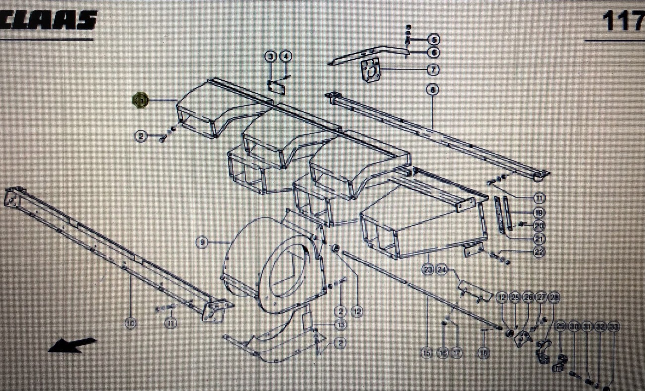 Obudowa wydmuchu Claas Mega 370-340 Nr kat. 000 647 153 0 Nr kat. 000 647 153 0