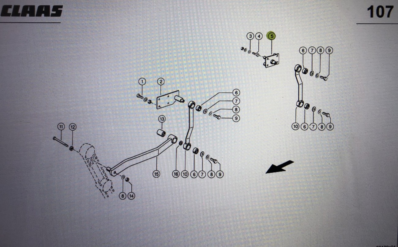 Ogranicznik Claas Mega 370-340 Nr kat. 000 647 578 0 Nr kat. 000 647 578 0