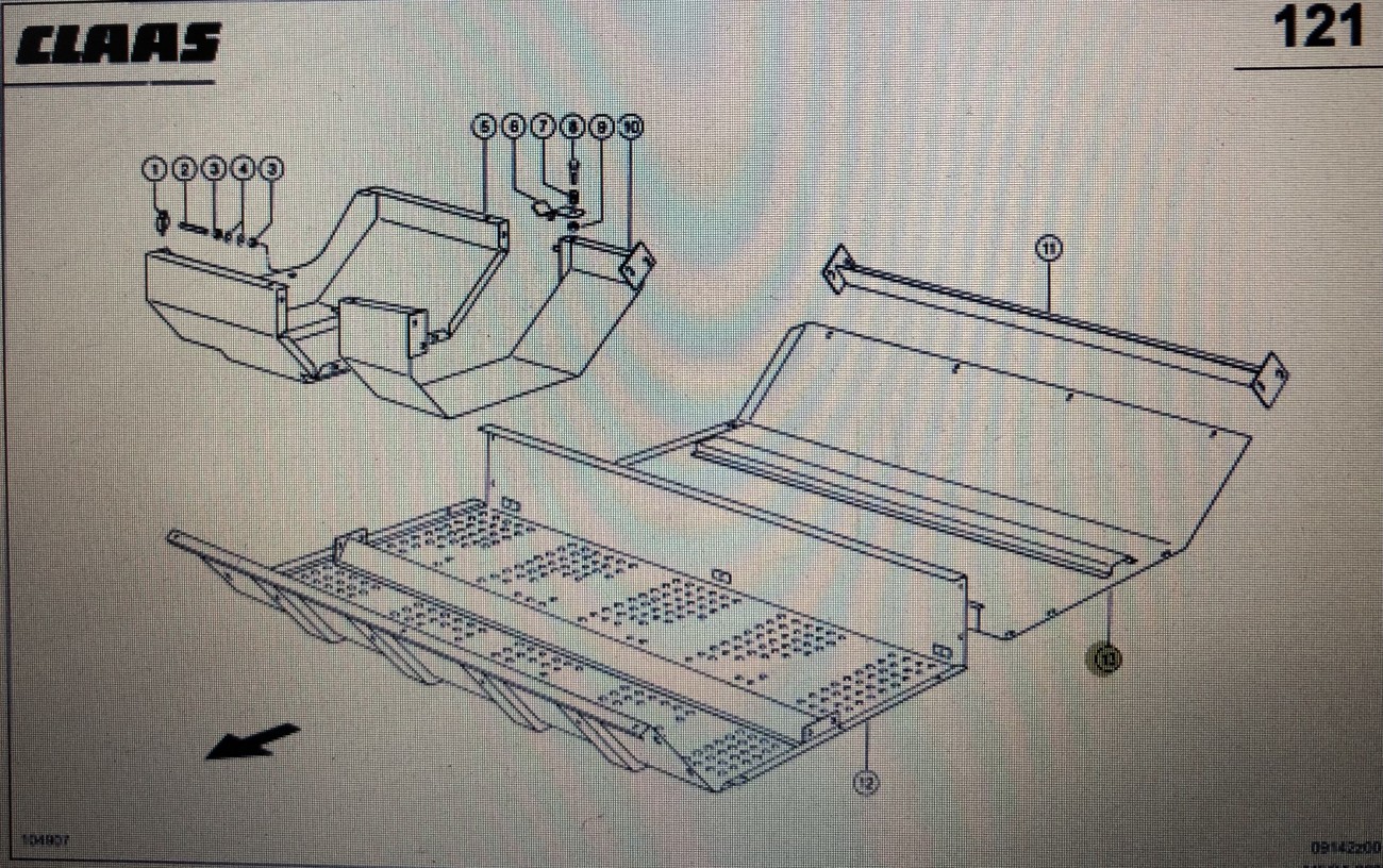 Osłona niecki Claas Mega 370-340 Nr kat. 000 687 492 0 Nr kat. 000 687 492 0