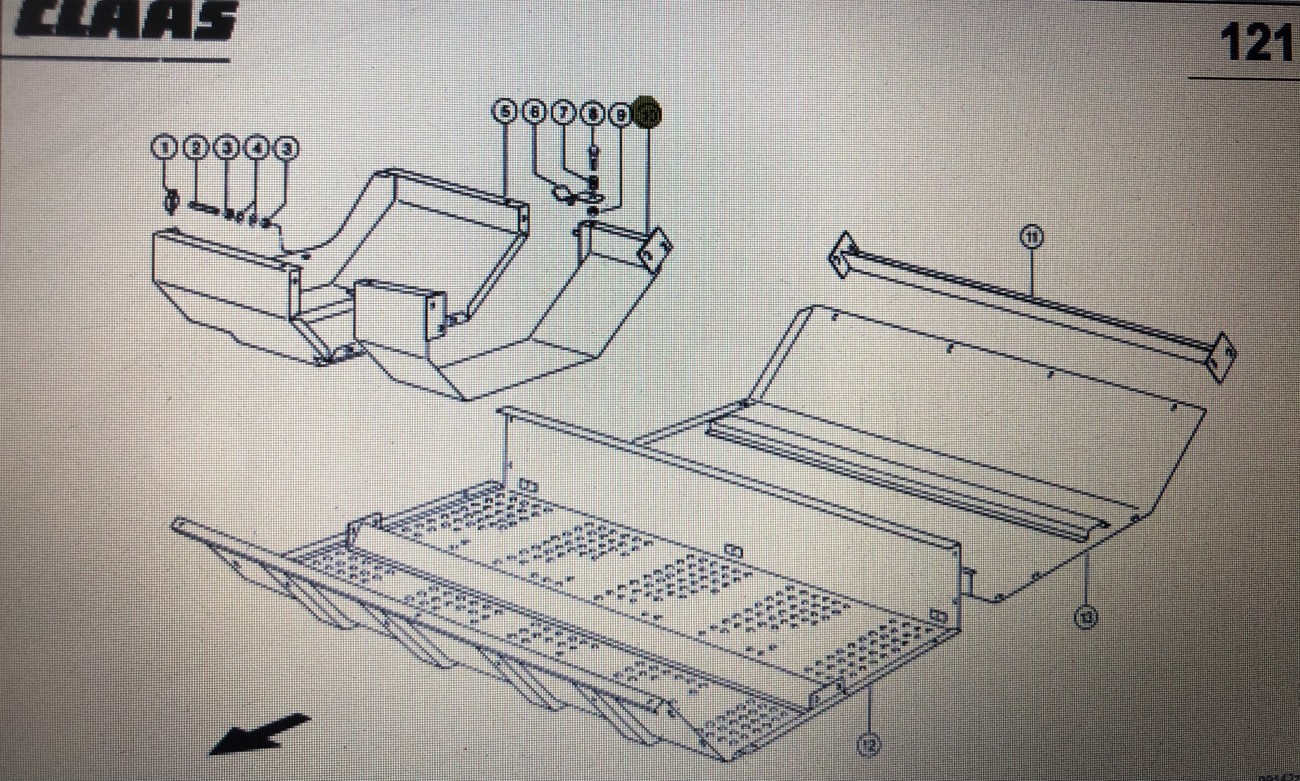 Osłona przenośnika Claas Mega 370-340 Nr kat. 000 687 401 1 Nr kat. 000 687 401 1