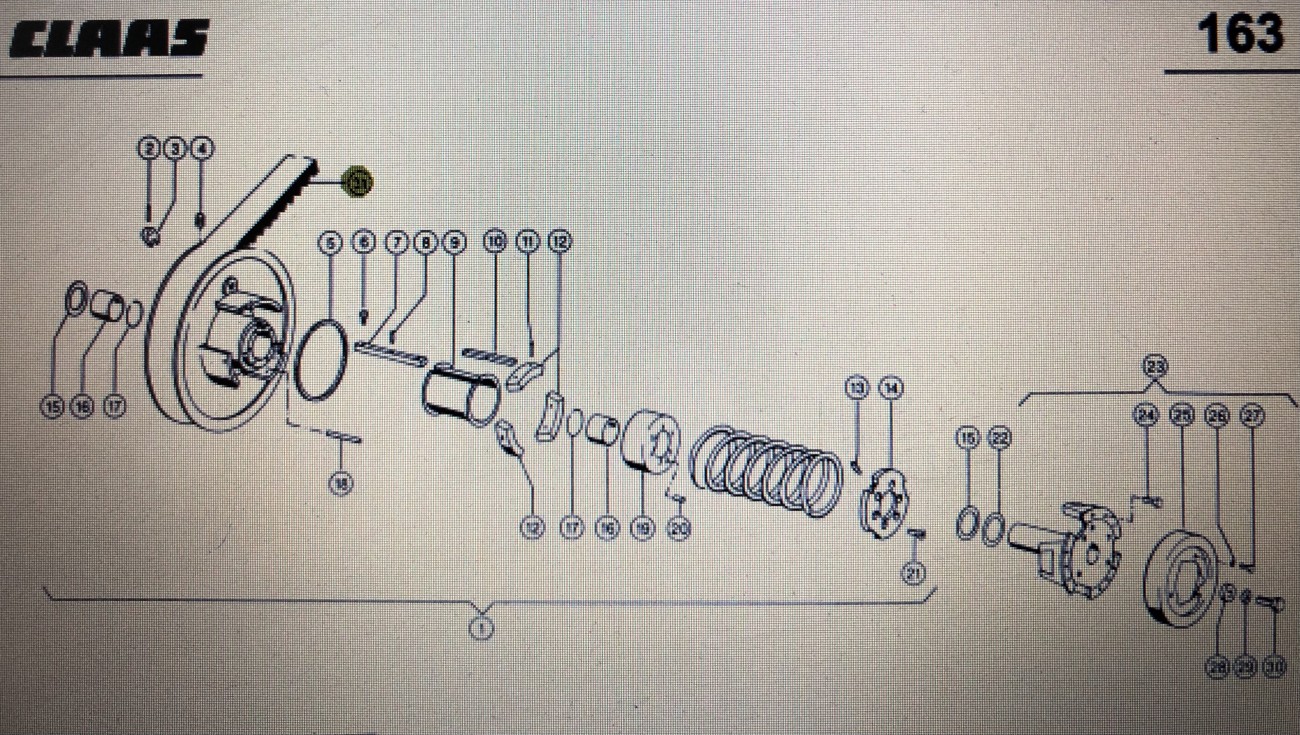 Pasek klinowy Claas Mega 370-340 Nr kat. 000 609 823 0 Nr kat. 000 609 823 0