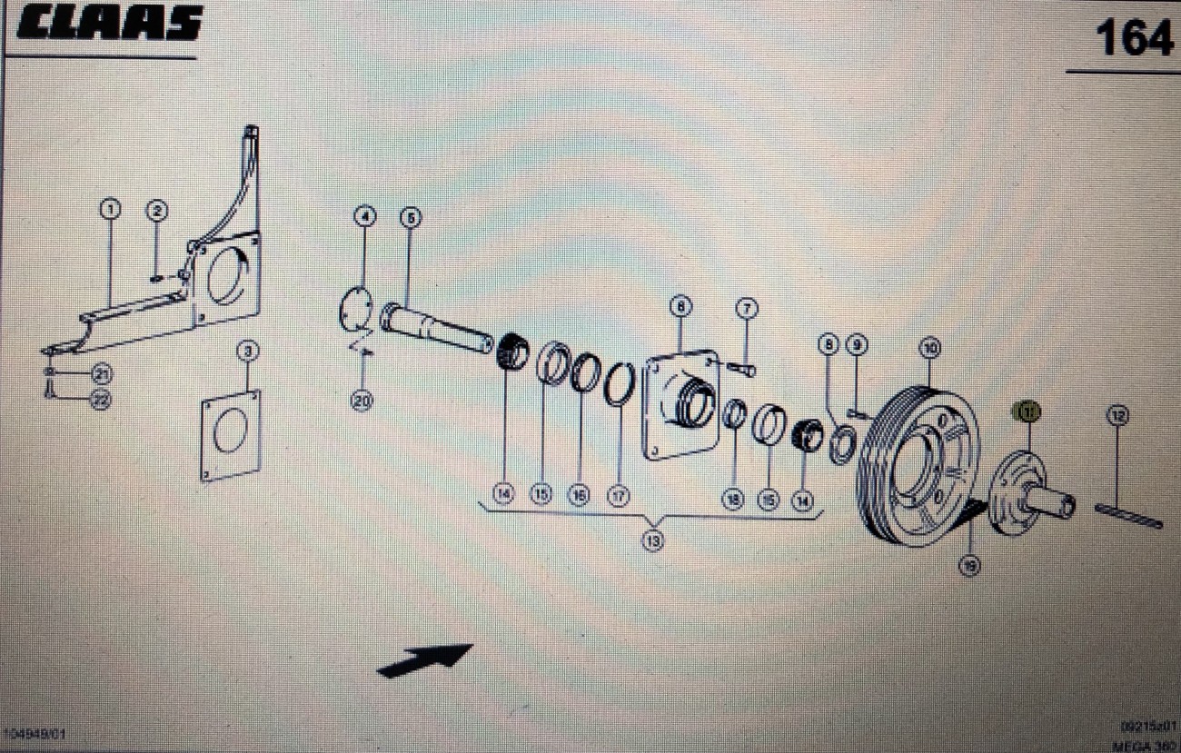 Piasta Claas Mega 370-340 Nr kat. 000 661 197 0 Nr kat. 000 661 197 0