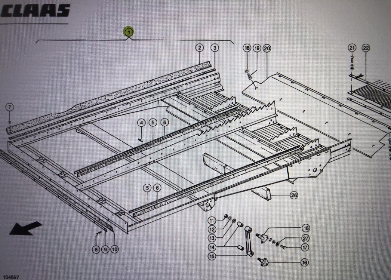 Podłoga transportowa Claas Mega 370-340 Nr kat. części 000 662 641 0