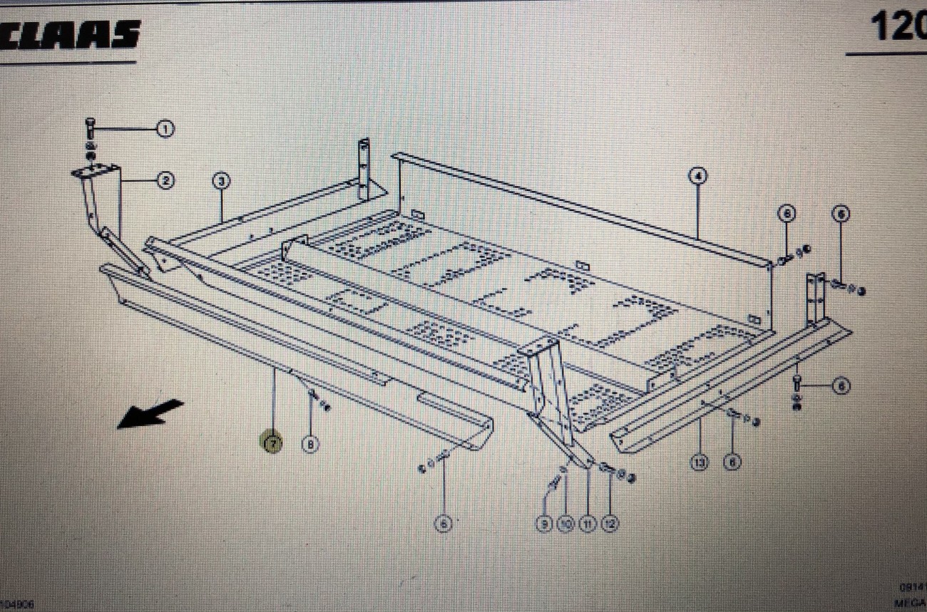 Połączenie poprzeczne Claas Mega 370-340 Nr kat. 000 687 446 1 Nr kat. 000 687 446 1