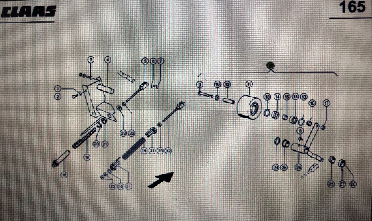 Rolka napinacza Claas 370-340 Nr kat. 000 644 467 0 Nr kat. 000 644 467 0
