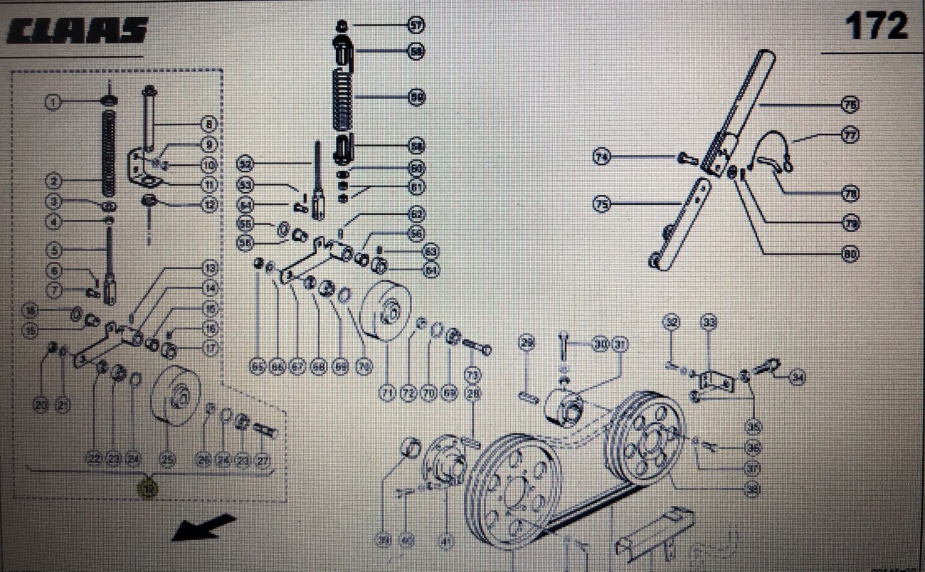 Rolka napinacza Class Mega 370-340 Nr kat. 000 641 288 1 Nr kat. 000 641 288 1