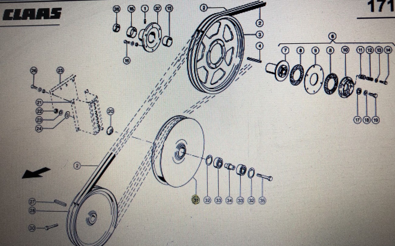 Rolka prowadząca Claas Mega 370-340 Nr kat. 000 661 269 0 Nr kat. 000 661 269 0