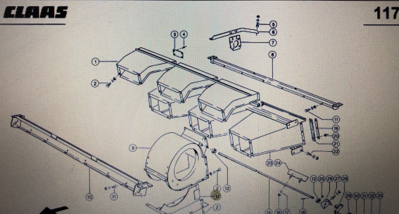 Ściana oddzielająca Claas Mega 370-340 Nr kat. 000 647 147 2 Nr kat. 000 647 147 2
