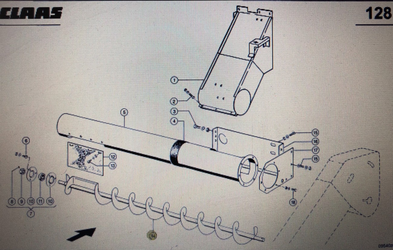 Ślimak Claas Mega 370-340 Nr kat. 000 687 173 2 Nr kat. 000 687 173 2