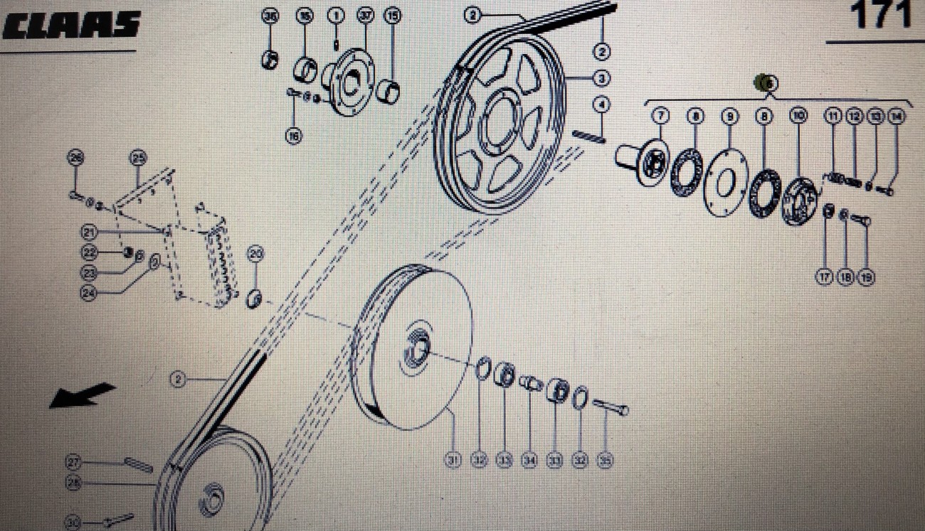Sprzęgło przeciąźeniowe Class Mega 370-340 Nr kat. 000 670 598 5 Nr kat. 000 670 598 5