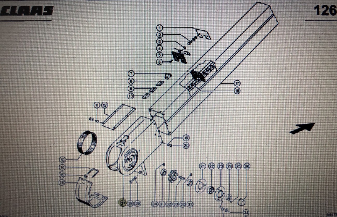 Stopa przenośnika Class Mega 370-340 Nr kat. 000 618 599 0 Nr kat. 000 618 599 0