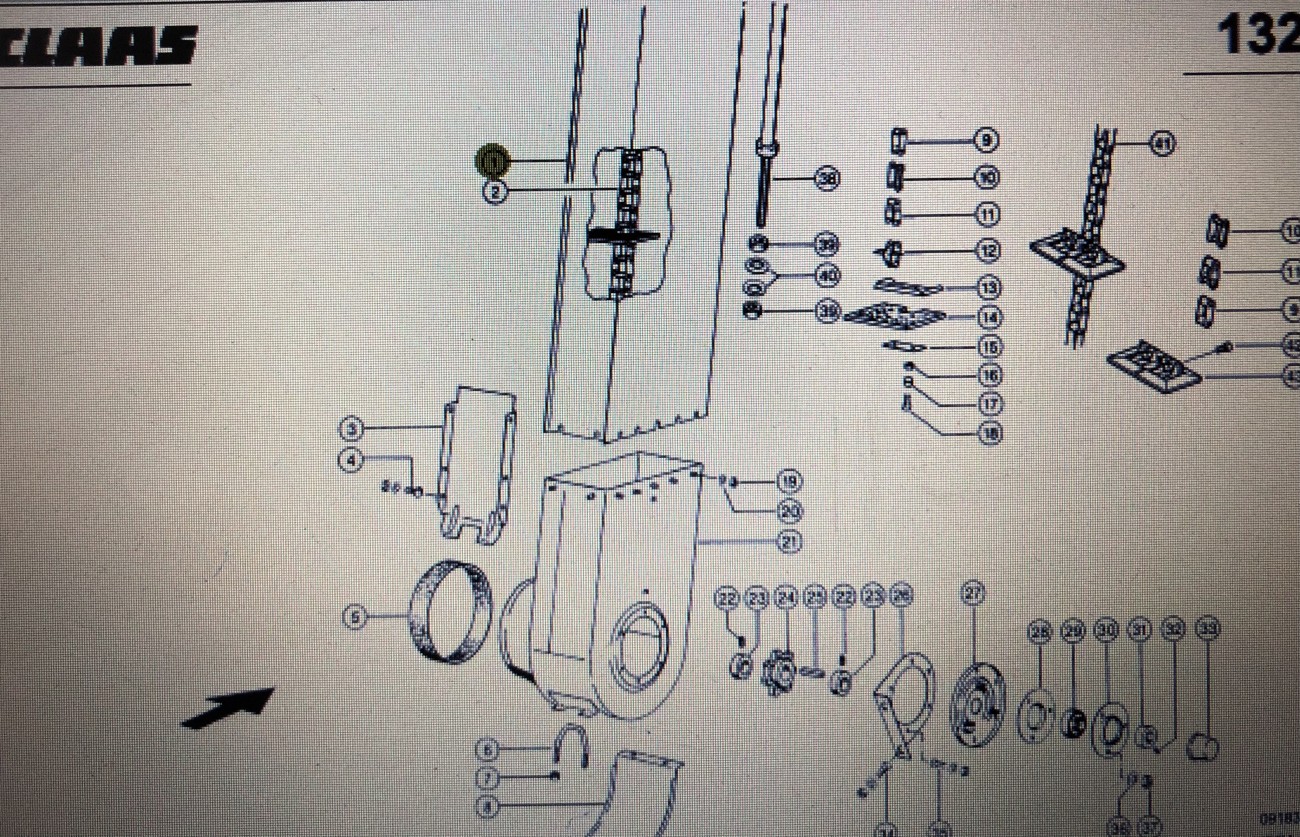 Szyb Claas Mega 370-340 Nr kat. 000 541 765 1 Nr kat. 000 541 765 1