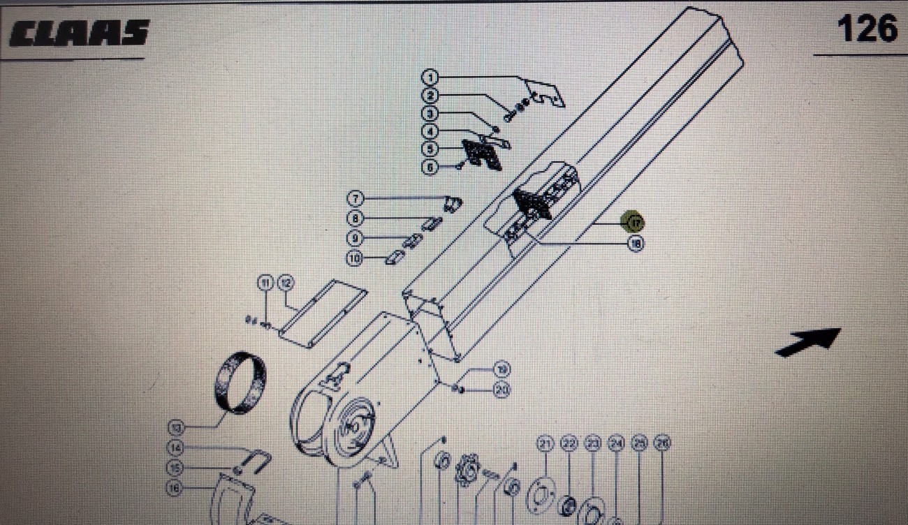 Szyb przenośnika Claas Mega 370-340 Nr kat. 000 618 594 1 Nr kat. 000 618 594 1