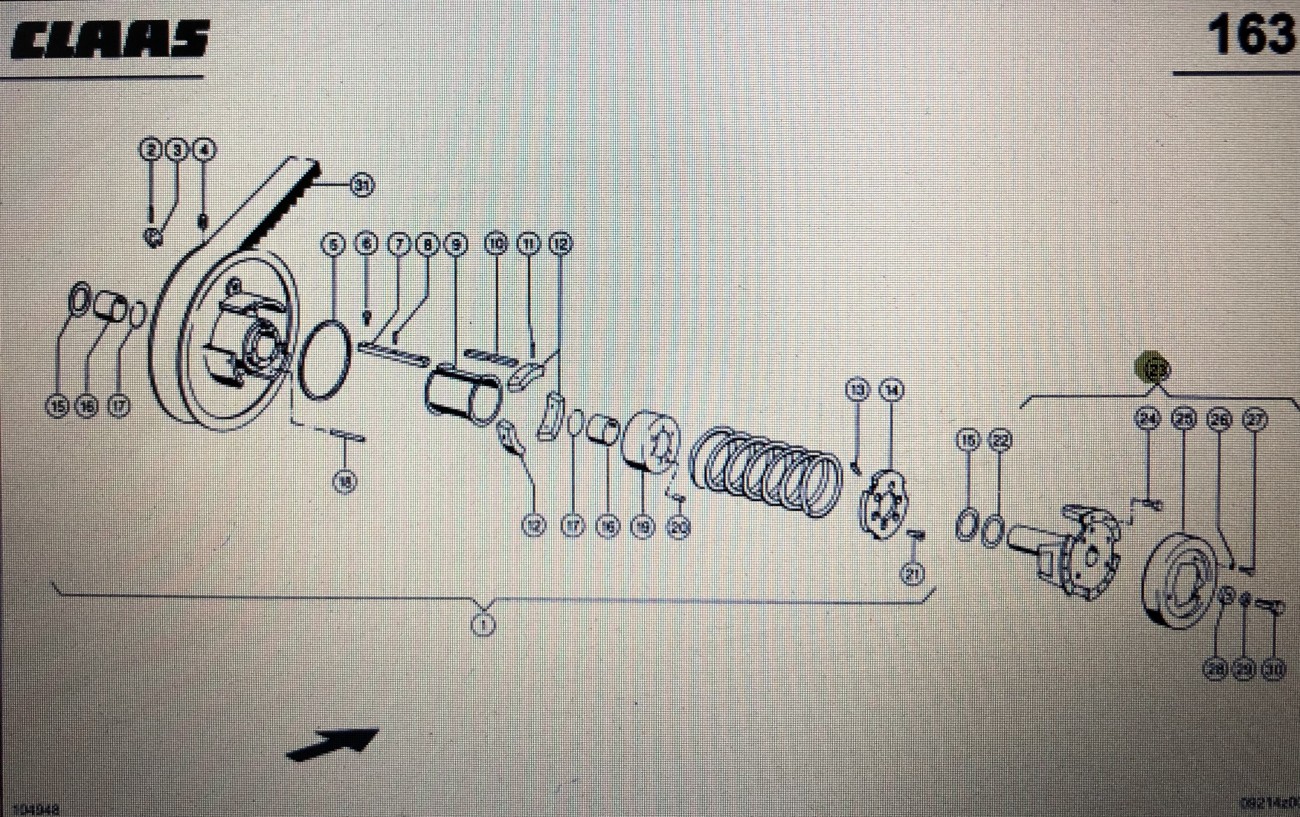 Talerz dociskowy Claas Mega 370-340 Nr kat. 000 661 210 0 Nr kat. 000 661 210 0