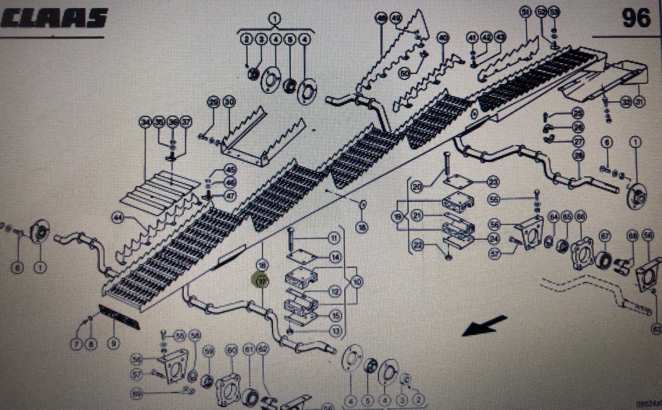 Wał wytrząsaczy do Claas Mega 370-340