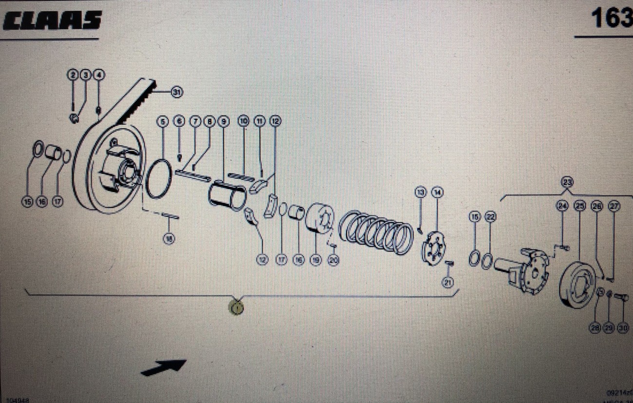 Wariator (pakiet odbioru napędu) Class Mega 370-340 Nr kat. 000 644 171 0 Nr kat. 000 644 171 0