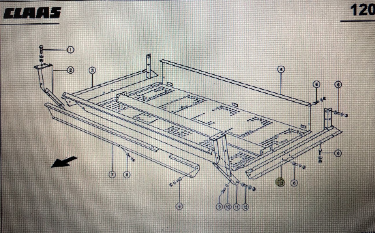 Wspornik do Class Mega 370-340 Nr kat. 000 543 176 1 Nr kat. 000 543 176 1