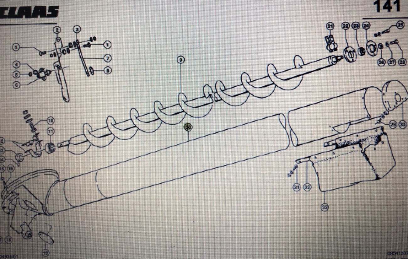 Zbiornik ziarna rura rozładowcza Claas Mega 370-340 Nr kat. 543 729 2 Nr kat. 543 729 2