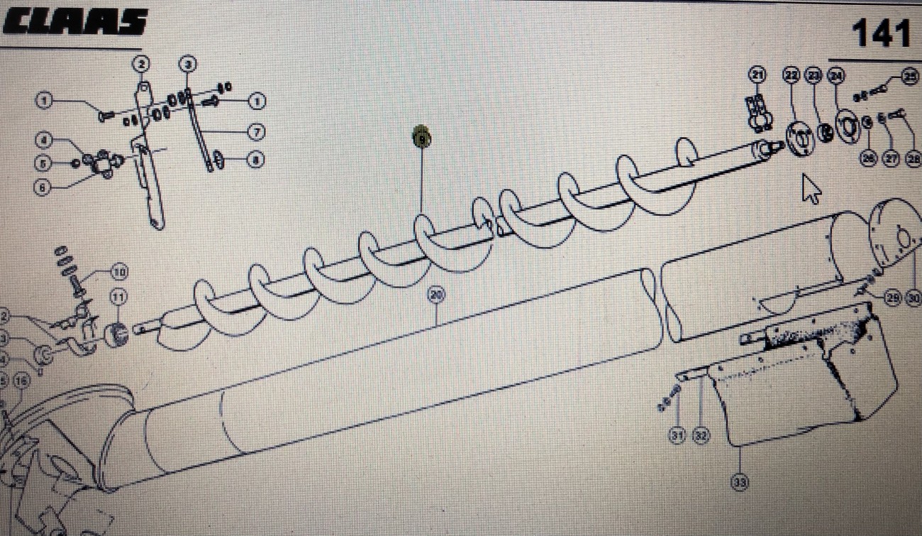 Żmijka wysypu ziarna Claas Mega 37-340 Nr kat. 000 661 860 3 Nr kat. 000 661 860 3