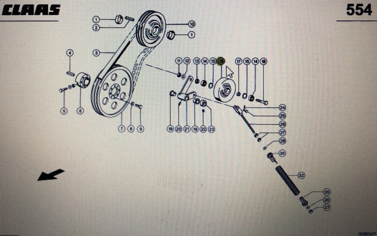 00 0641 289 2/Claas rolka napinacza/Tucano 430-420 Mega 350 370-360 Jaguar 980-930