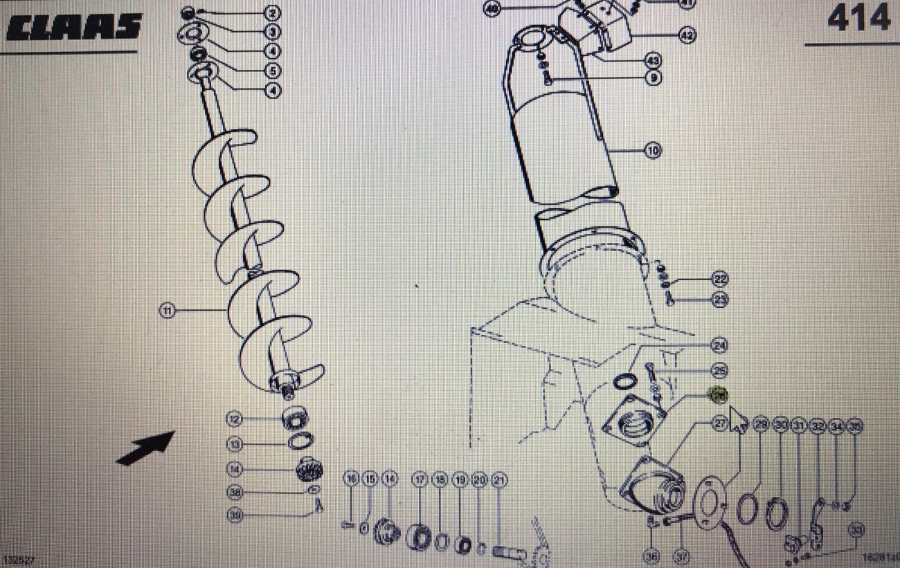 00 0647 510 1/mocowanie główki kosy/Lexion 580 410-405 430-415 670 760-750 Tucano 330-320 580-570